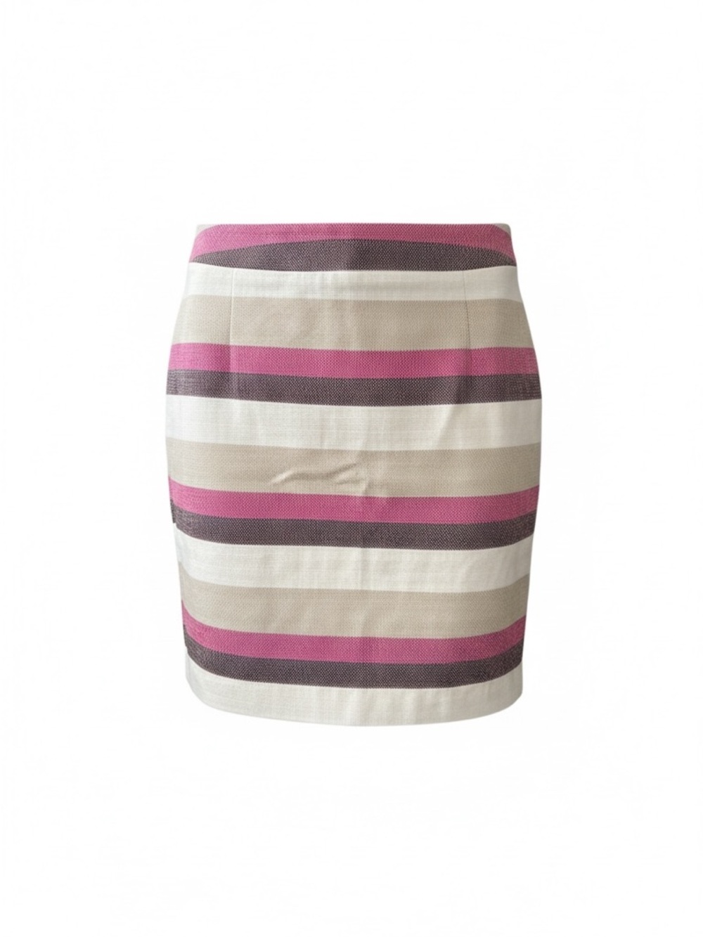 Ann Taylor Striped Pink, Beige and Cream Pencil Skirt